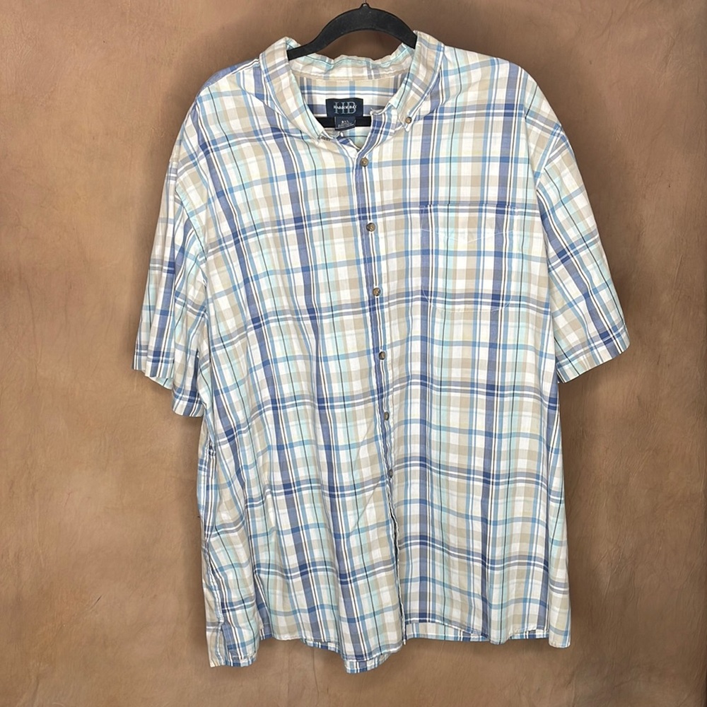 Harbor Bay Men's 2XL Short Sleeve Button Down Shirt - LIKE NEW CONDITION